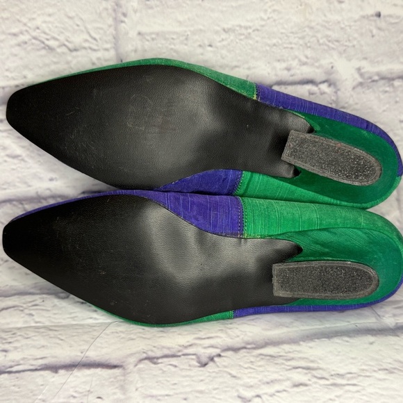 Jacqueline Vintage Two-Tone Green and Purple Pumps Size 8 - Picture 4 of 7